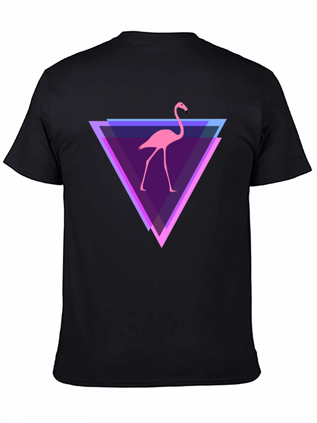 Flamingo Triangle Graphic Tee - Modern Casual Style