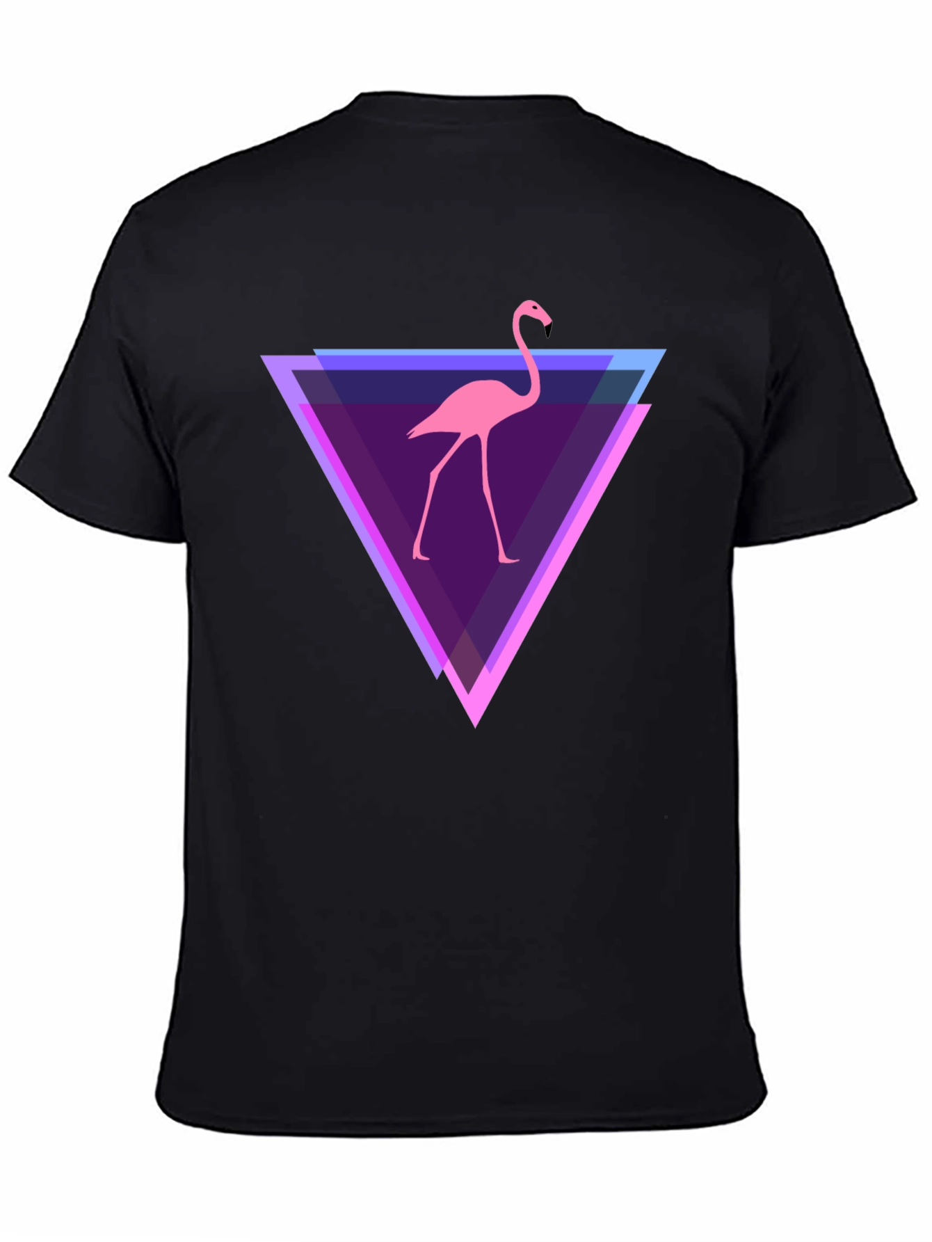 Flamingo Triangle Graphic Tee - Modern Casual Style