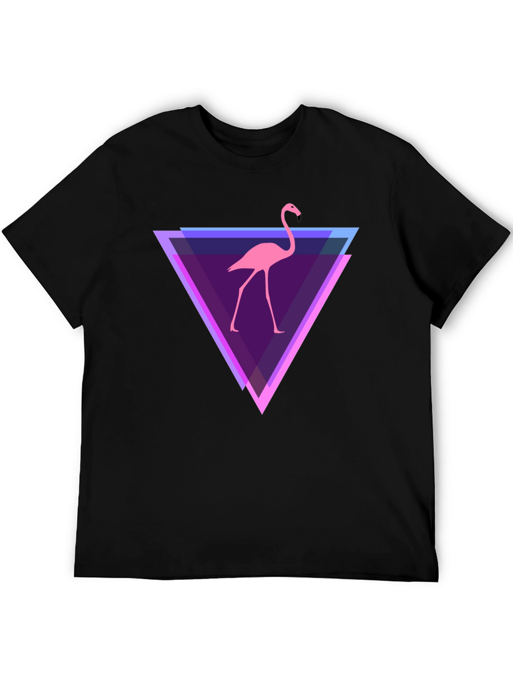 Flamingo Triangle Graphic Tee - Modern Casual Style