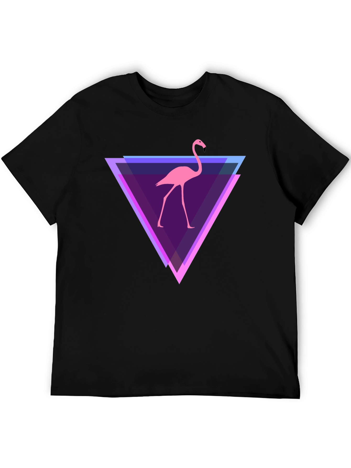 Flamingo Triangle Graphic Tee - Modern Casual Style