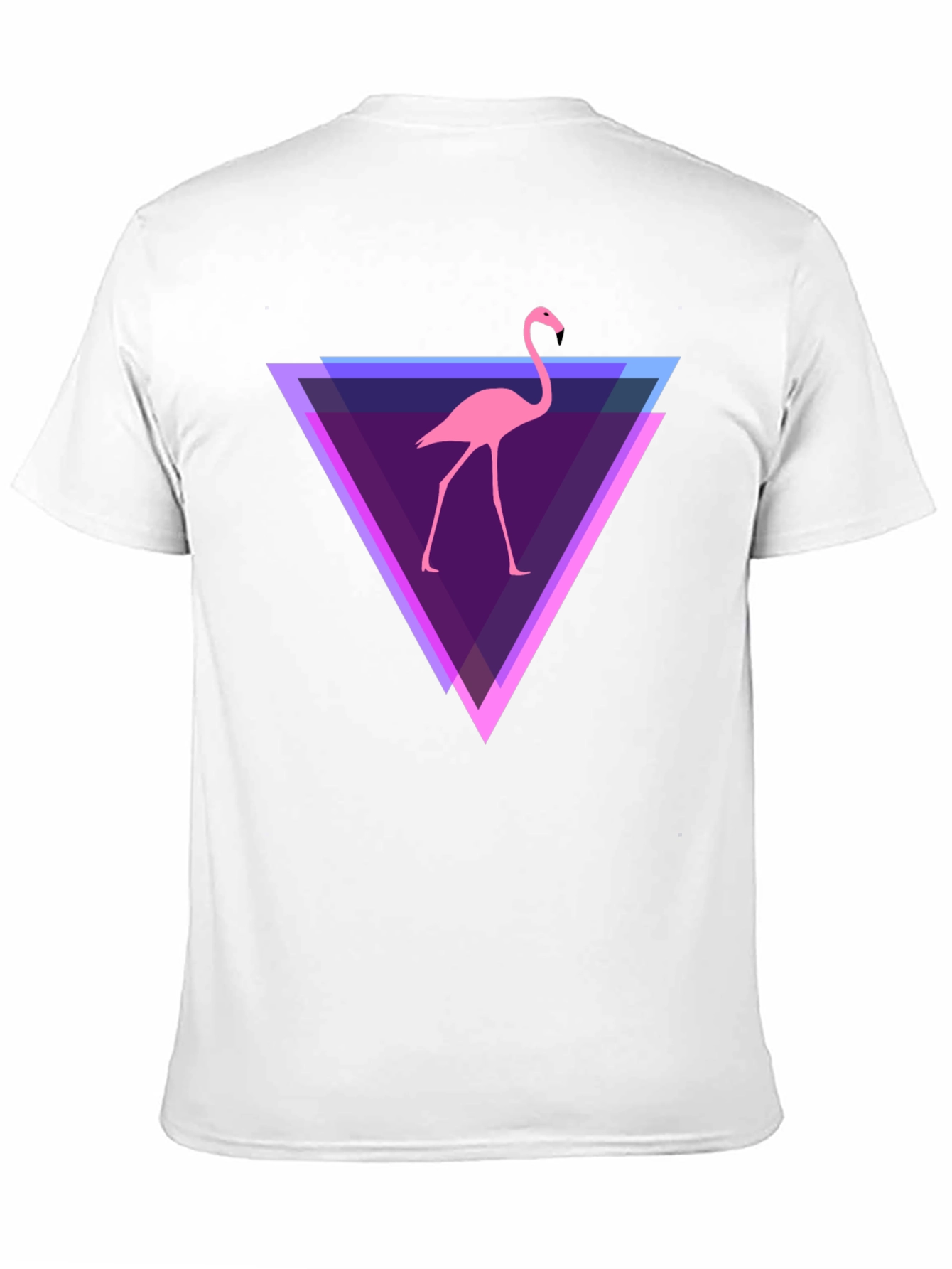 Flamingo Triangle Graphic Tee - Modern Casual Style