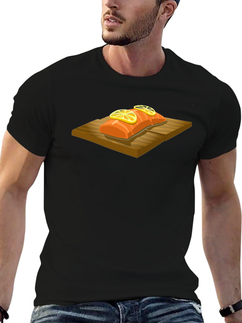 Salmon T-Shirt - Cedar Plank Grilled Fish Graphic Tee