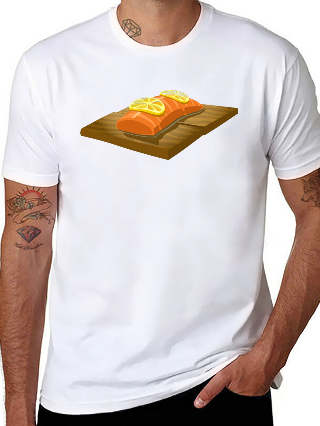 Salmon T-Shirt - Cedar Plank Grilled Fish Graphic Tee