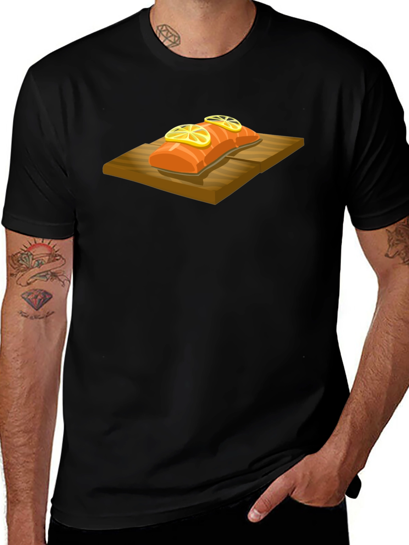 Salmon T-Shirt - Cedar Plank Grilled Fish Graphic Tee