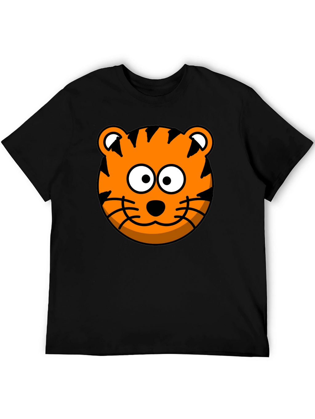 Tiger Cartoon Graphic Black T-Shirt