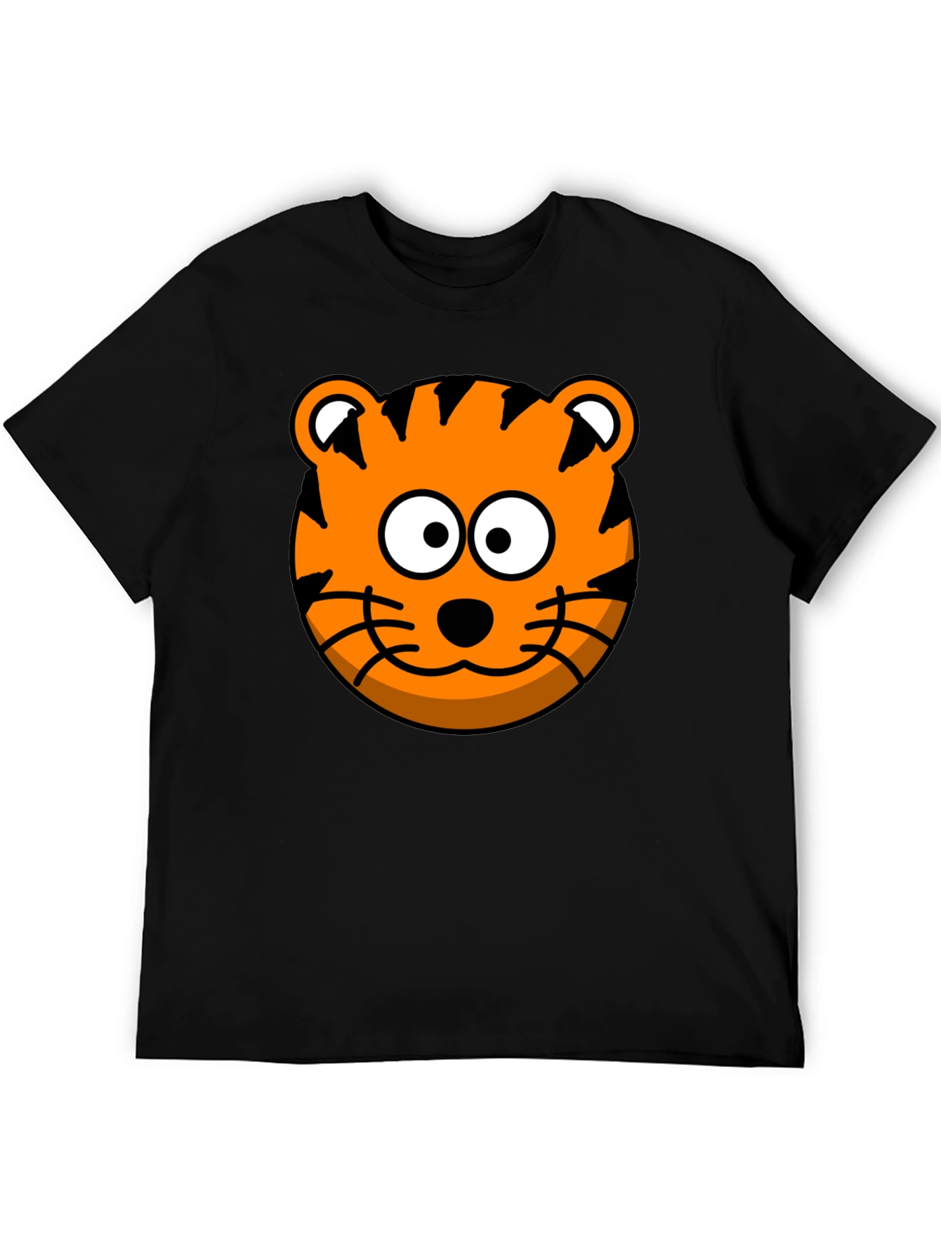 Tiger Cartoon Graphic Black T-Shirt