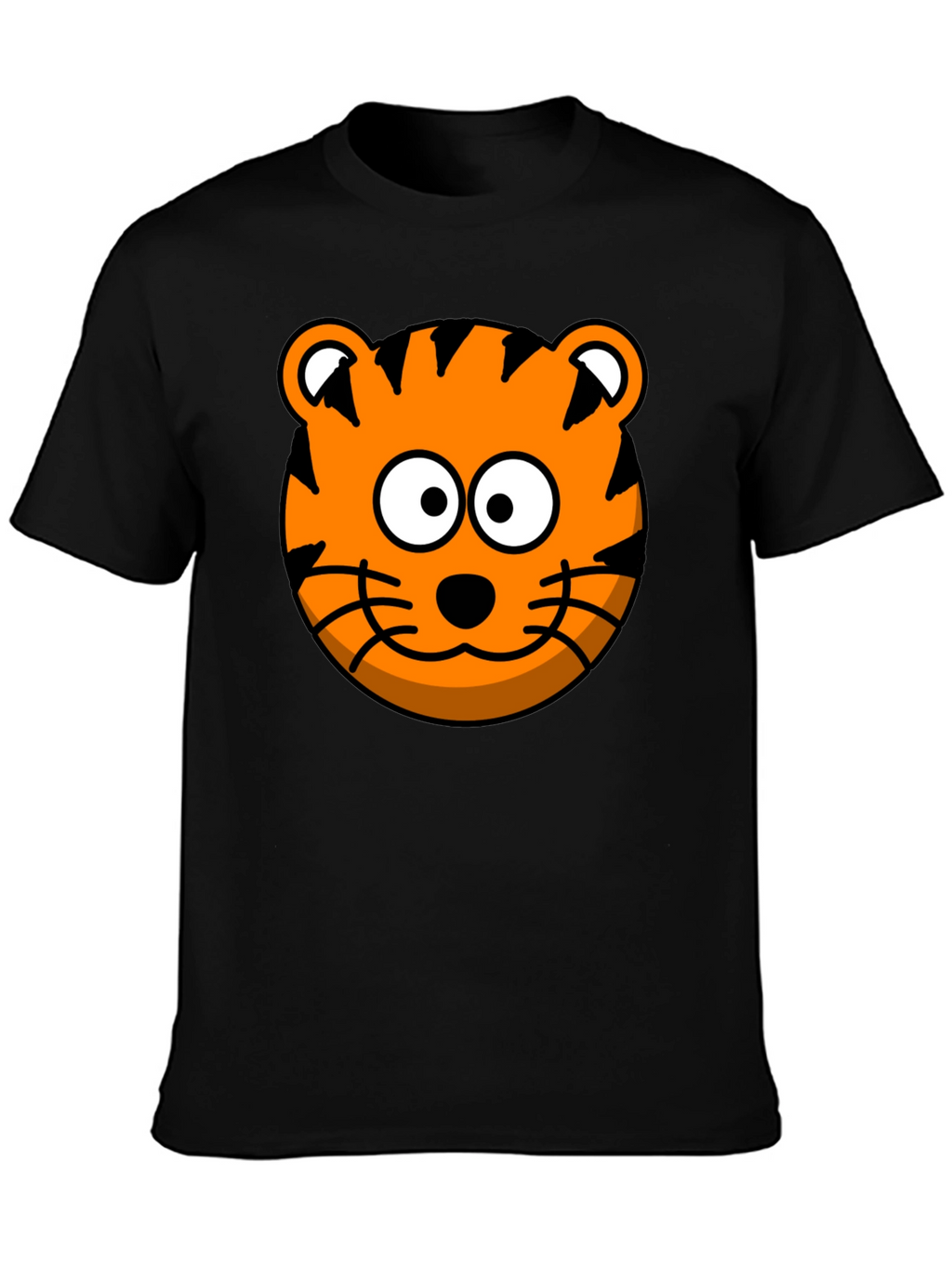 Tiger Cartoon Graphic Black T-Shirt