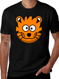 Tiger Cartoon Graphic Black T-Shirt