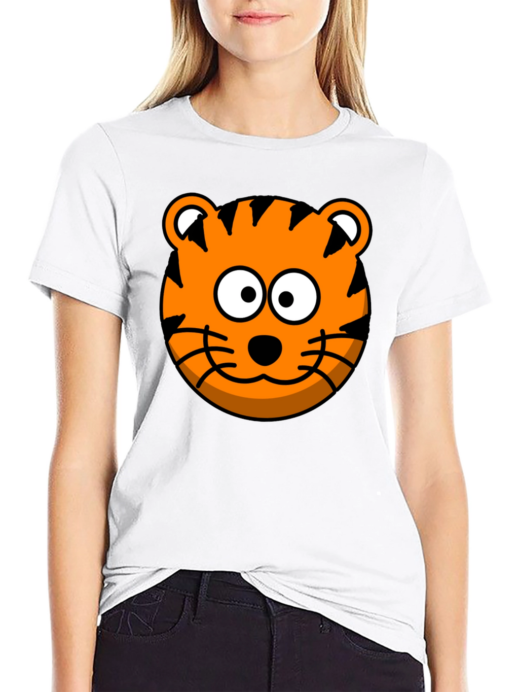Tiger Cartoon Graphic Black T-Shirt