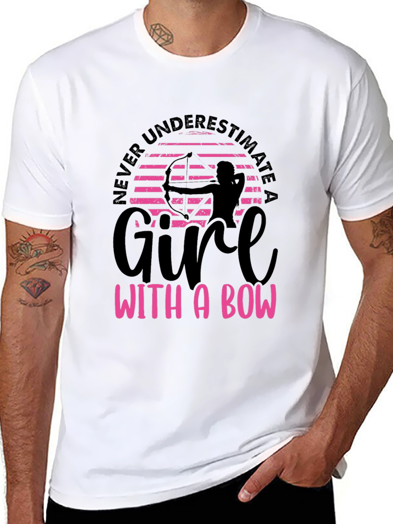 Girl with a Bow Graphic Tee - Archery T-Shirt
