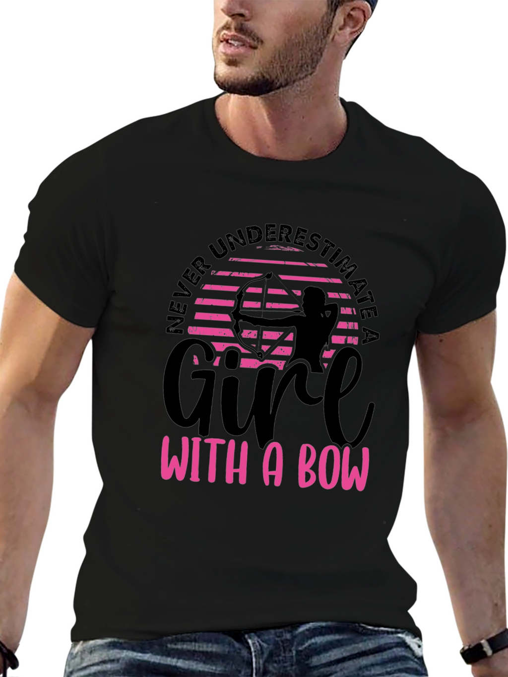 Girl with a Bow Graphic Tee - Archery T-Shirt