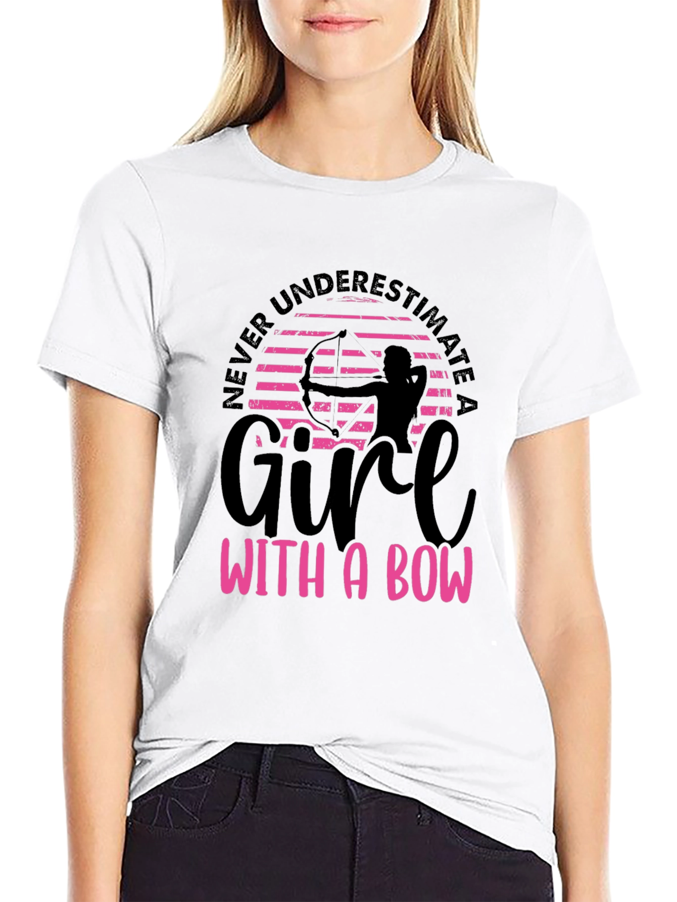 Girl with a Bow Graphic Tee - Archery T-Shirt