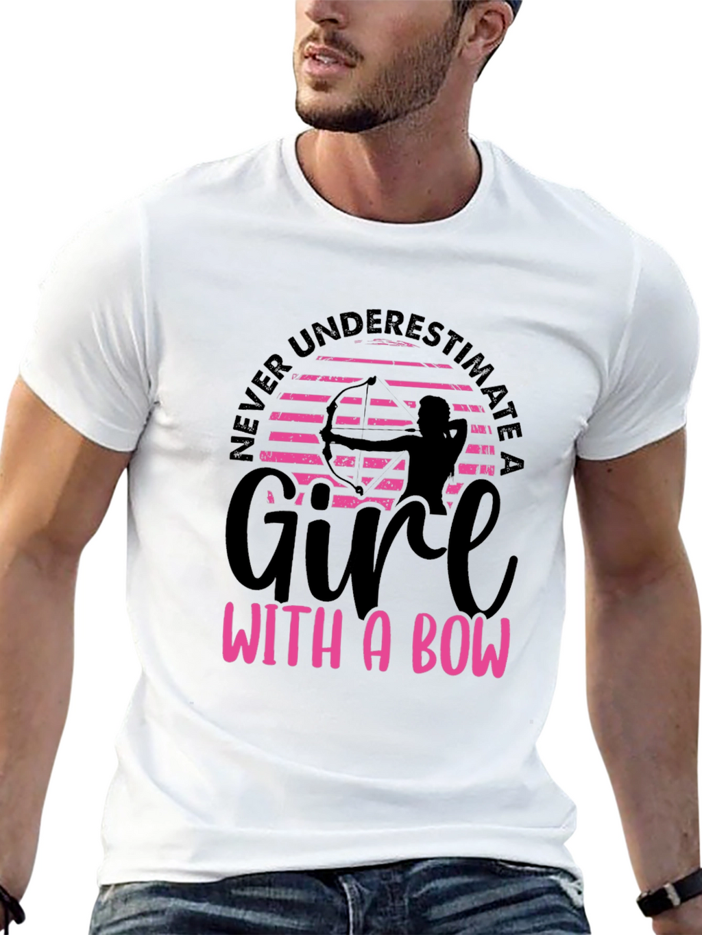 Girl with a Bow Graphic Tee - Archery T-Shirt