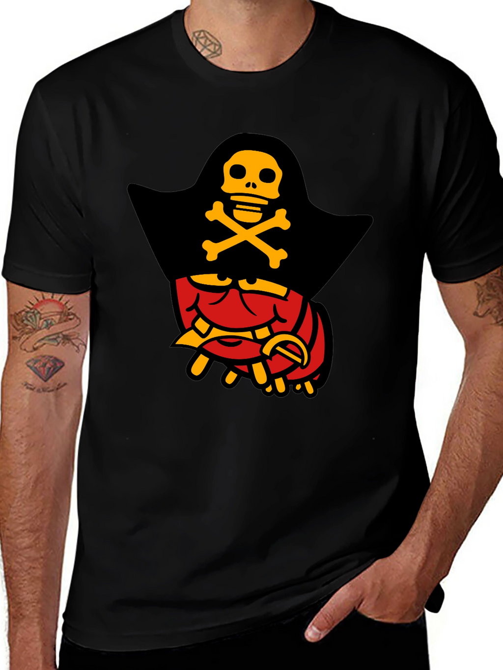 Pirate Lobster Graphic T-Shirt - Black Cotton Tee