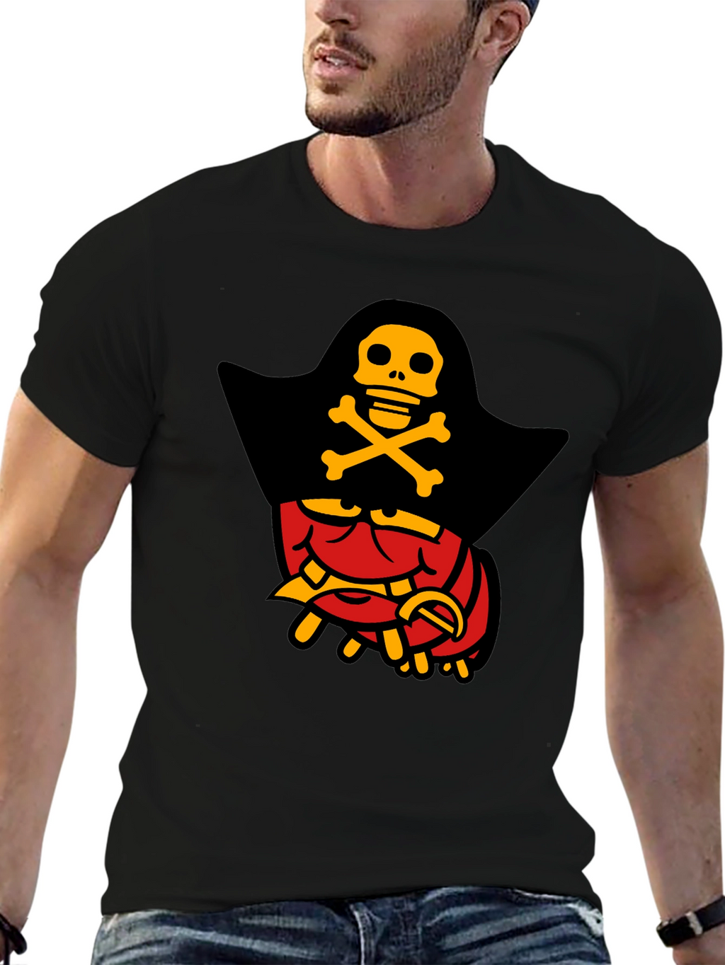 Pirate Lobster Graphic T-Shirt - Black Cotton Tee