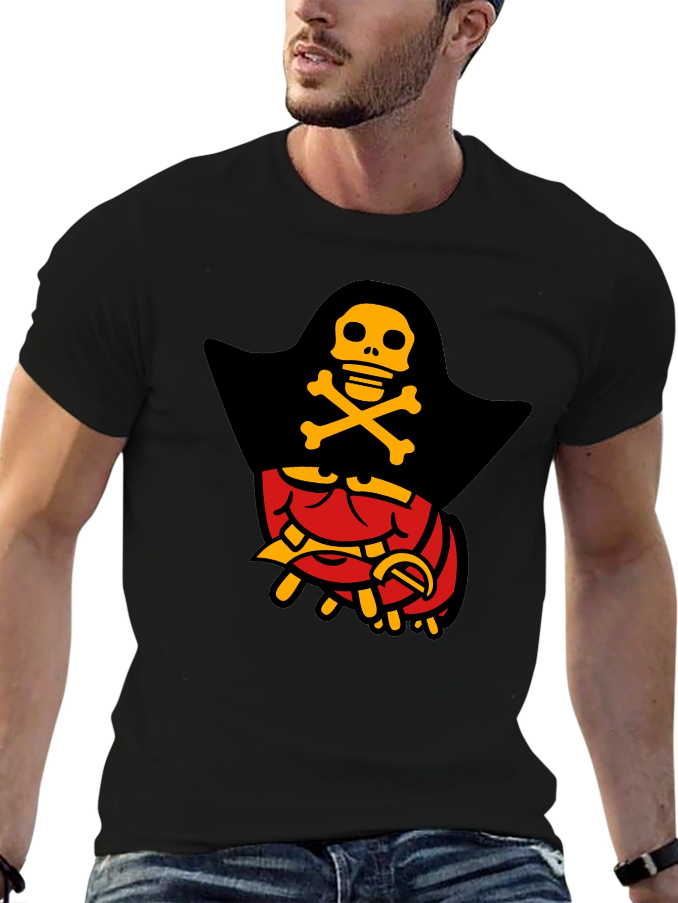 Pirate Lobster Graphic T-Shirt - Black Cotton Tee
