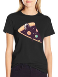 Cosmic Pizza T-Shirt - Space Astronaut Design