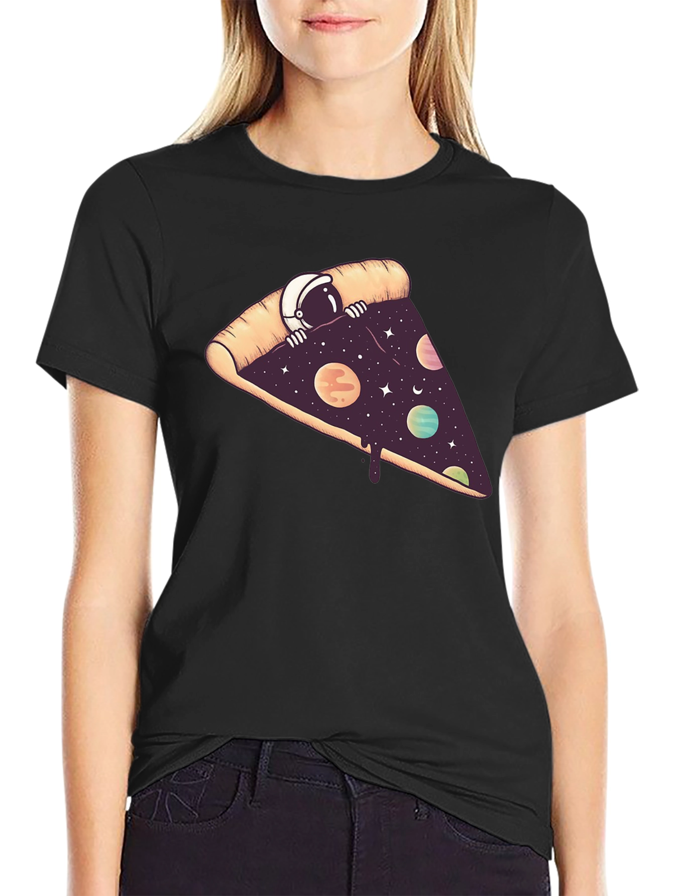 Cosmic Pizza T-Shirt - Space Astronaut Design