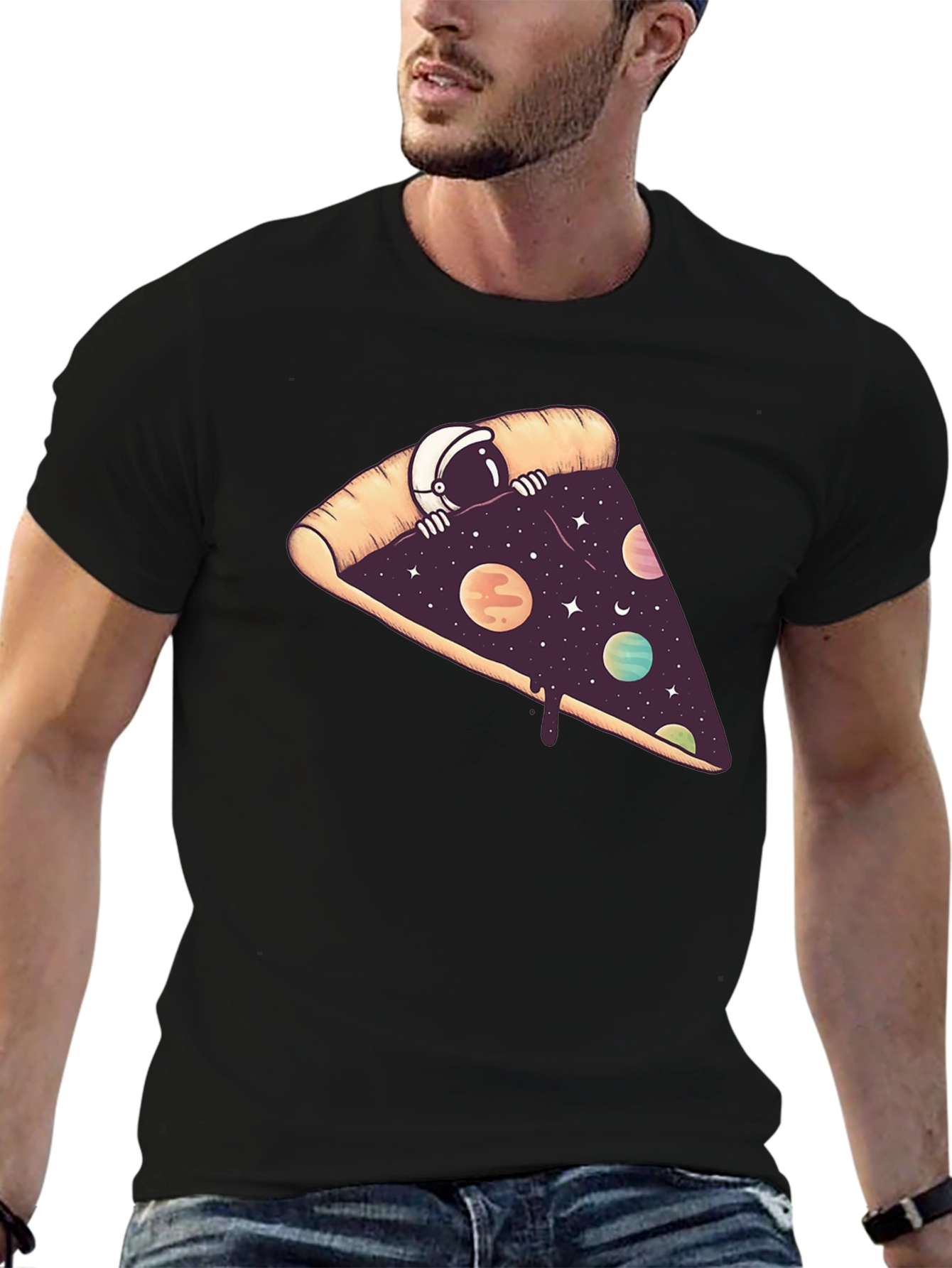 Cosmic Pizza T-Shirt - Space Astronaut Design