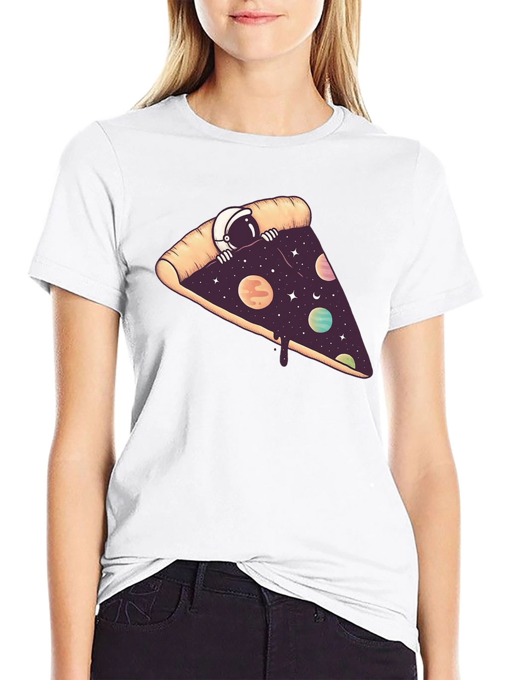 Cosmic Pizza T-Shirt - Space Astronaut Design