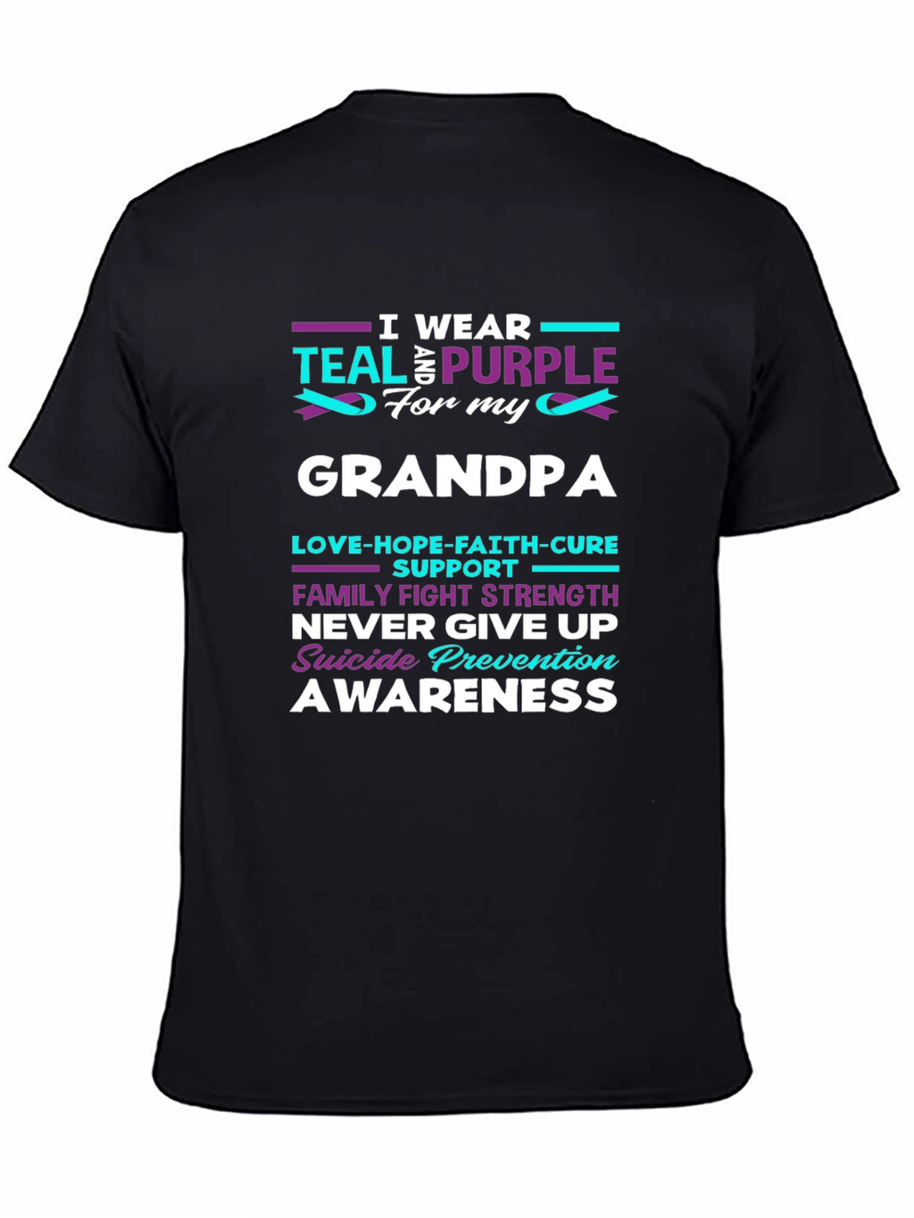 Teal & Purple Suicide Awareness Grandpa T-Shirt