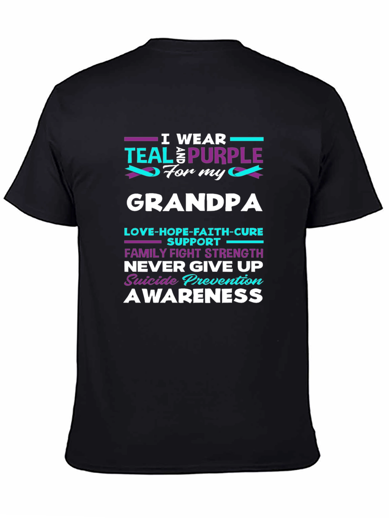 Teal & Purple Suicide Awareness Grandpa T-Shirt