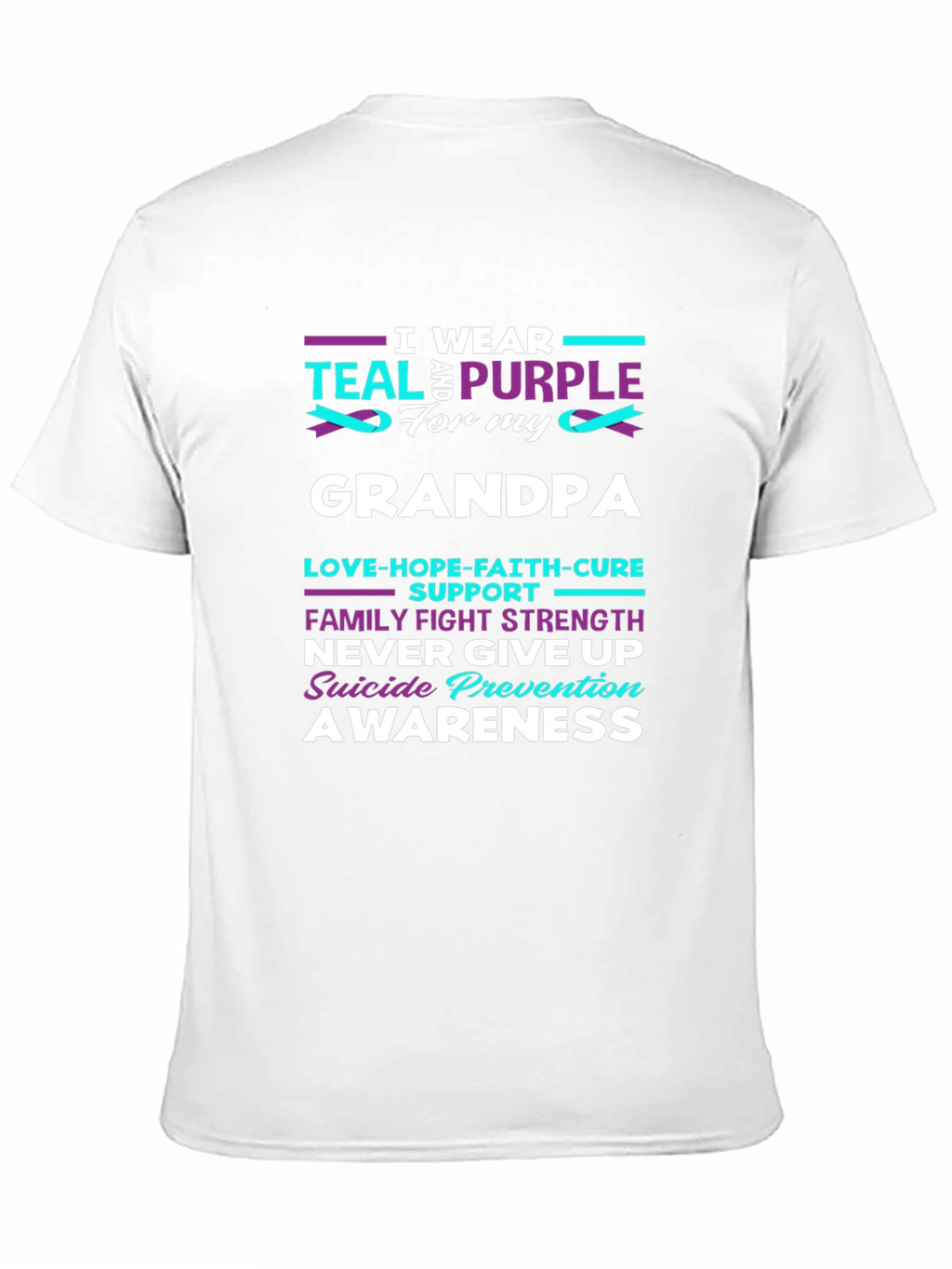 Teal & Purple Suicide Awareness Grandpa T-Shirt
