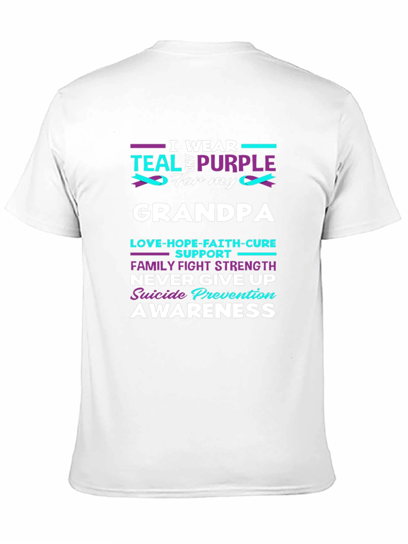 Teal & Purple Suicide Awareness Grandpa T-Shirt