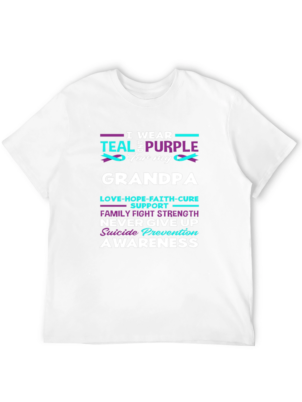 Teal & Purple Suicide Awareness Grandpa T-Shirt