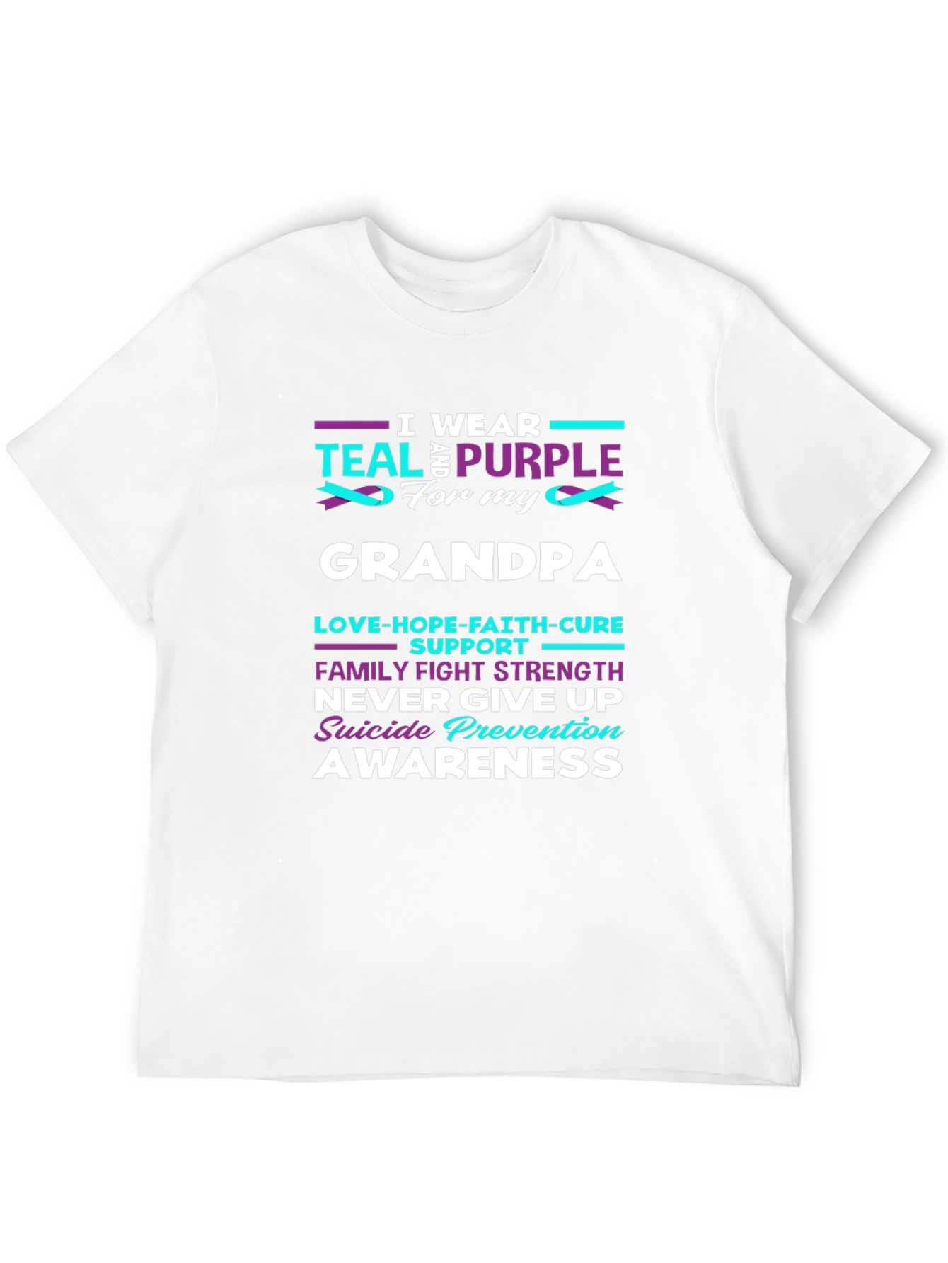 Teal & Purple Suicide Awareness Grandpa T-Shirt