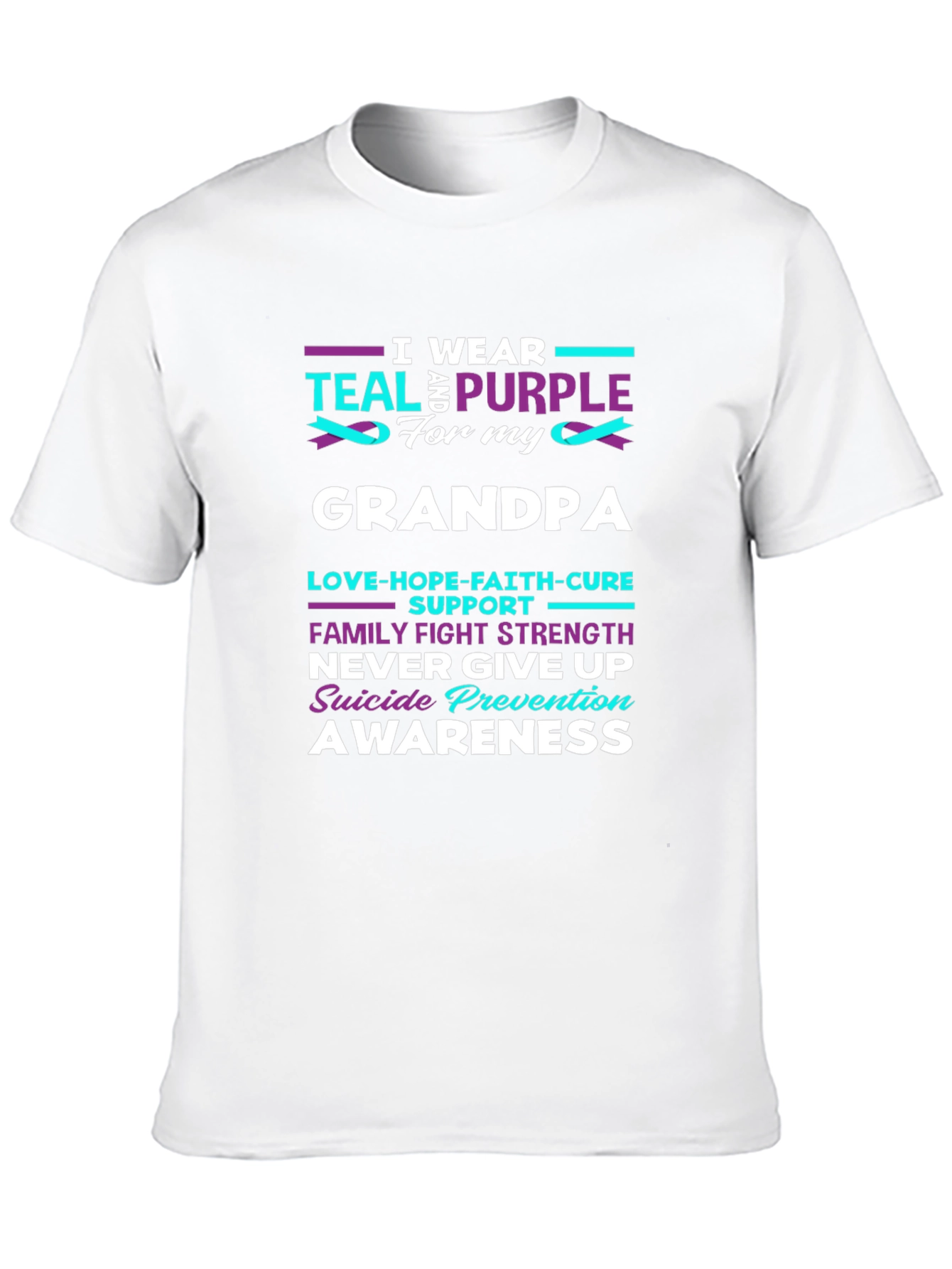 Teal & Purple Suicide Awareness Grandpa T-Shirt