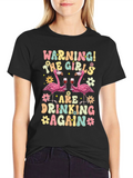 Warning! Girls Drinking Again Flamingo T-Shirt