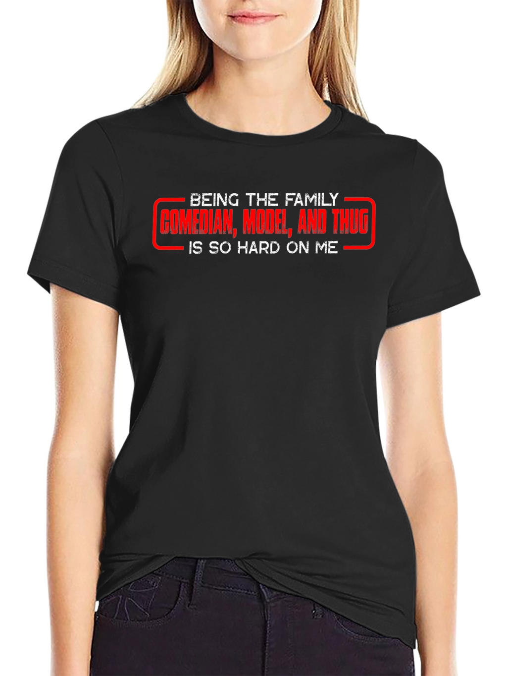 Family Comedian Graphic T-Shirt - Black