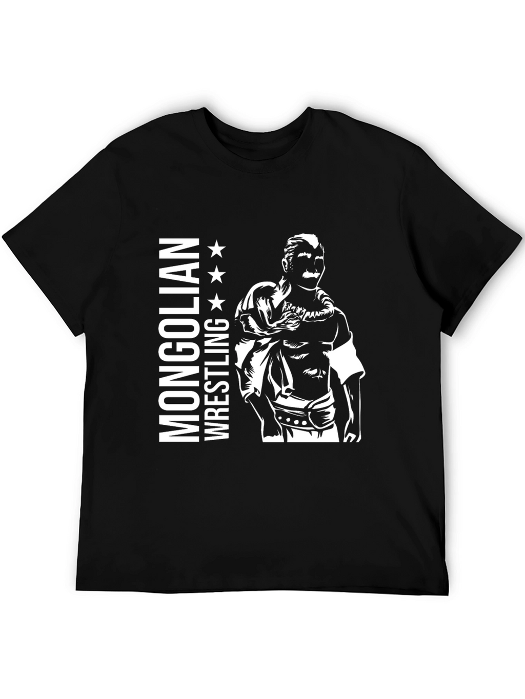Mongolian Wrestling T-Shirt - Black Graphic Tee