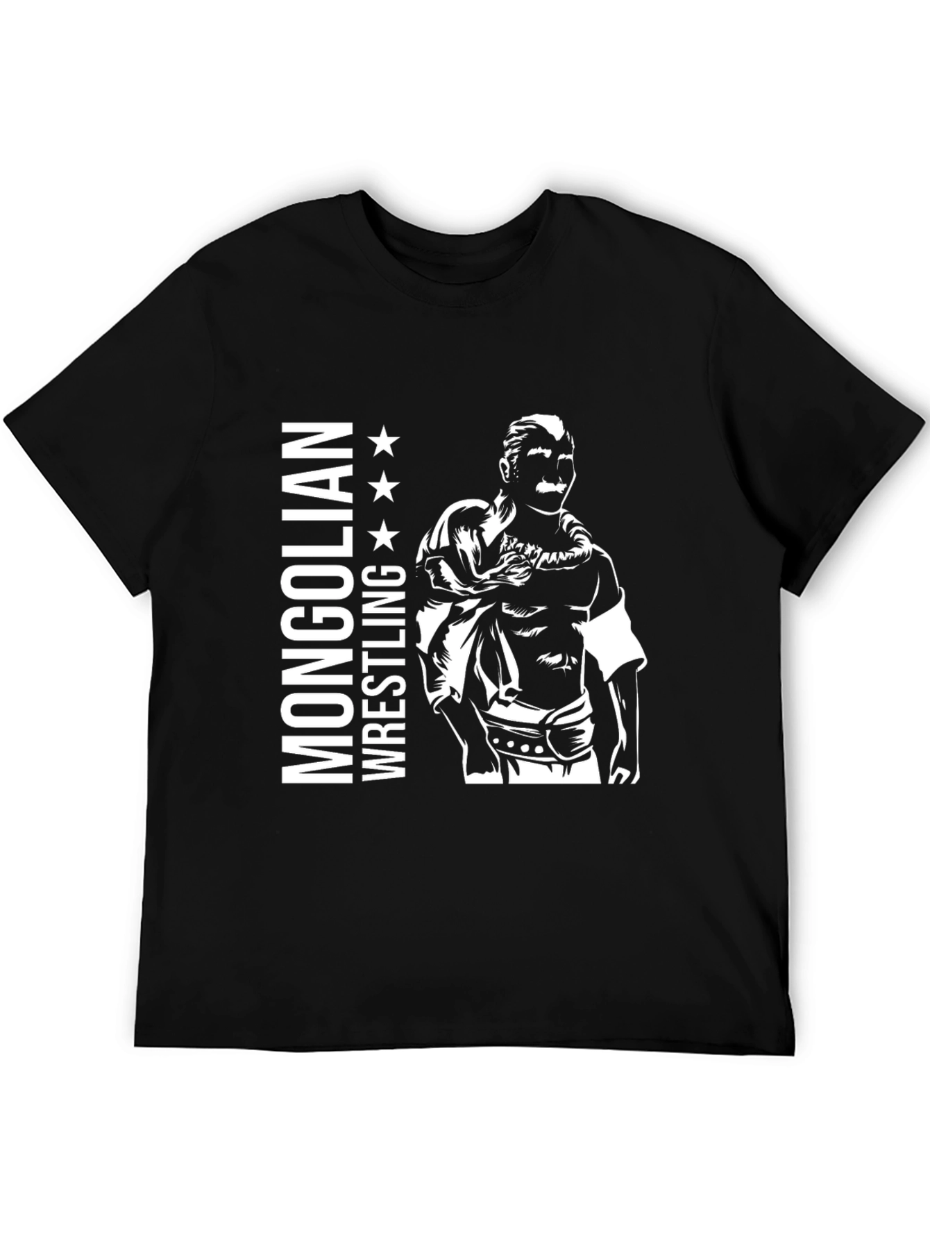 Mongolian Wrestling T-Shirt - Black Graphic Tee