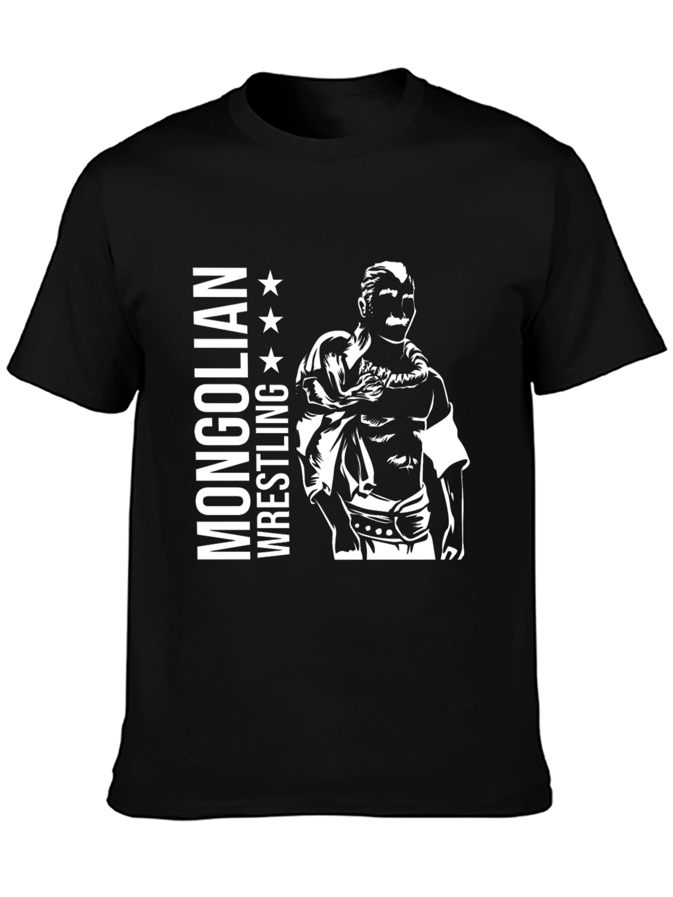 Mongolian Wrestling T-Shirt - Black Graphic Tee