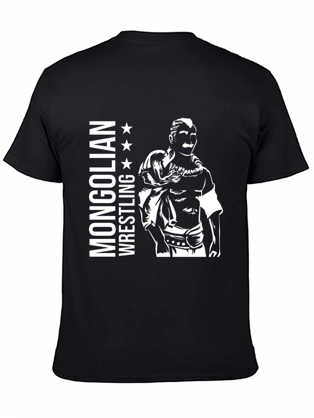 Mongolian Wrestling T-Shirt - Black Graphic Tee