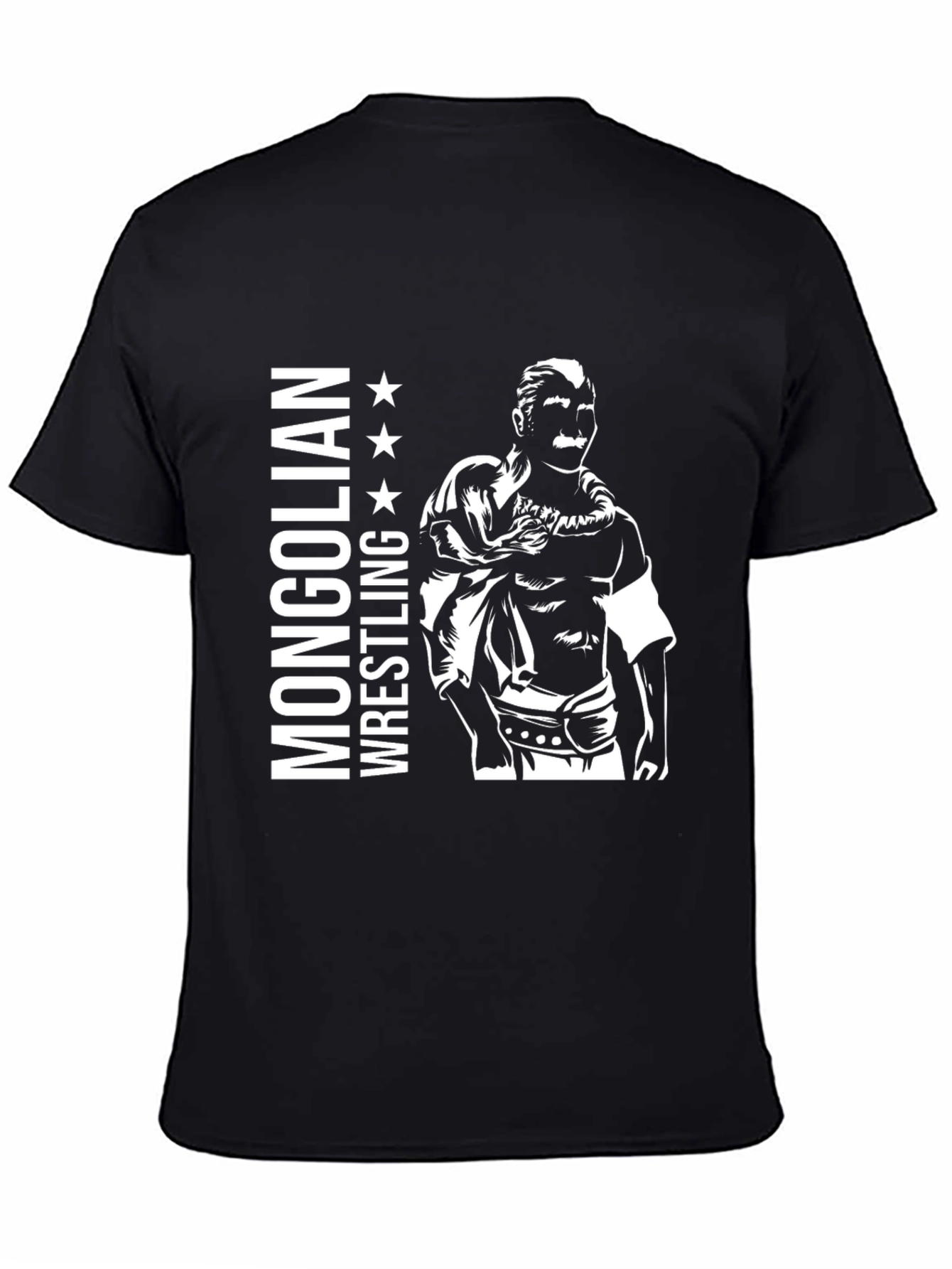 Mongolian Wrestling T-Shirt - Black Graphic Tee