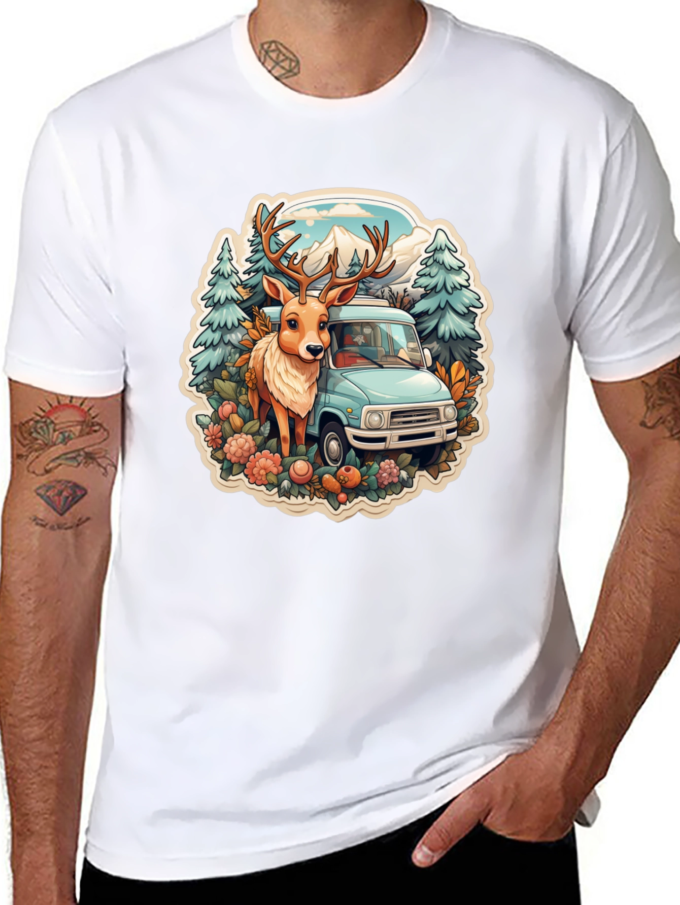 Deer & Camper Van Graphic Tee