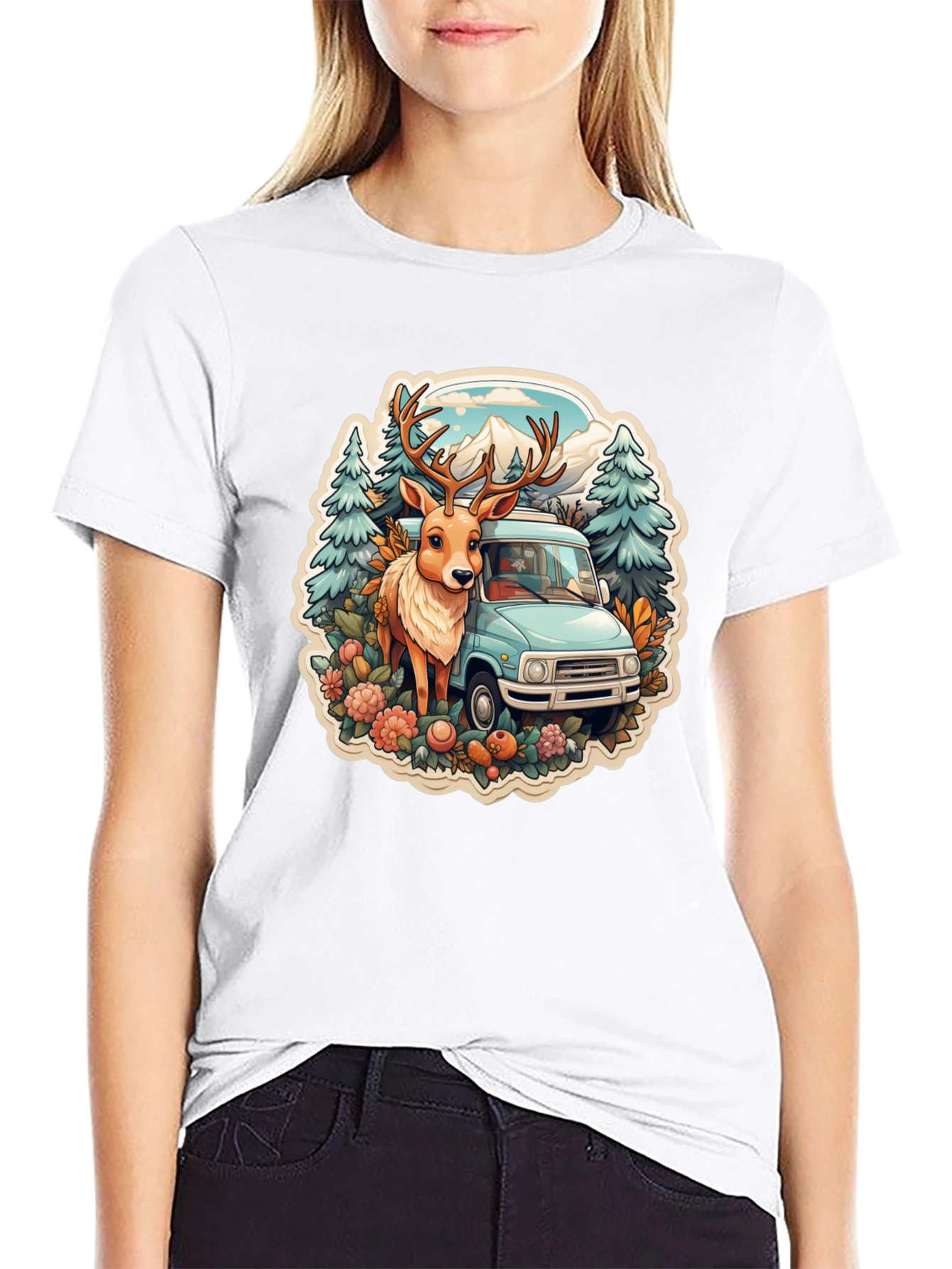 Deer & Camper Van Graphic Tee