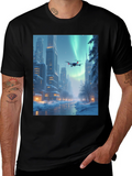 Winter Drone City T-Shirt - Aurora Flight