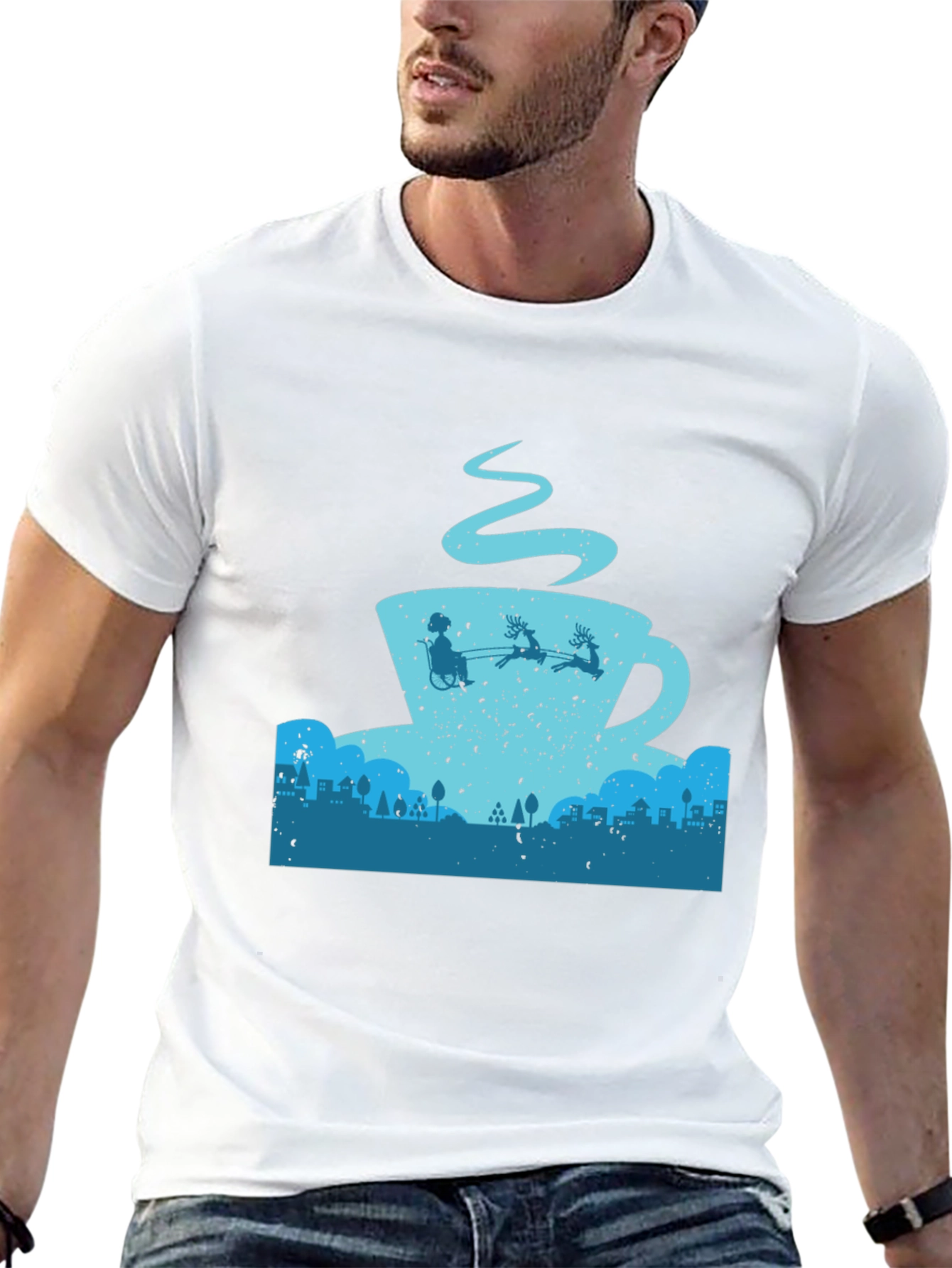Coffee Cup Santa T-Shirt
