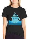 Coffee Cup Santa T-Shirt