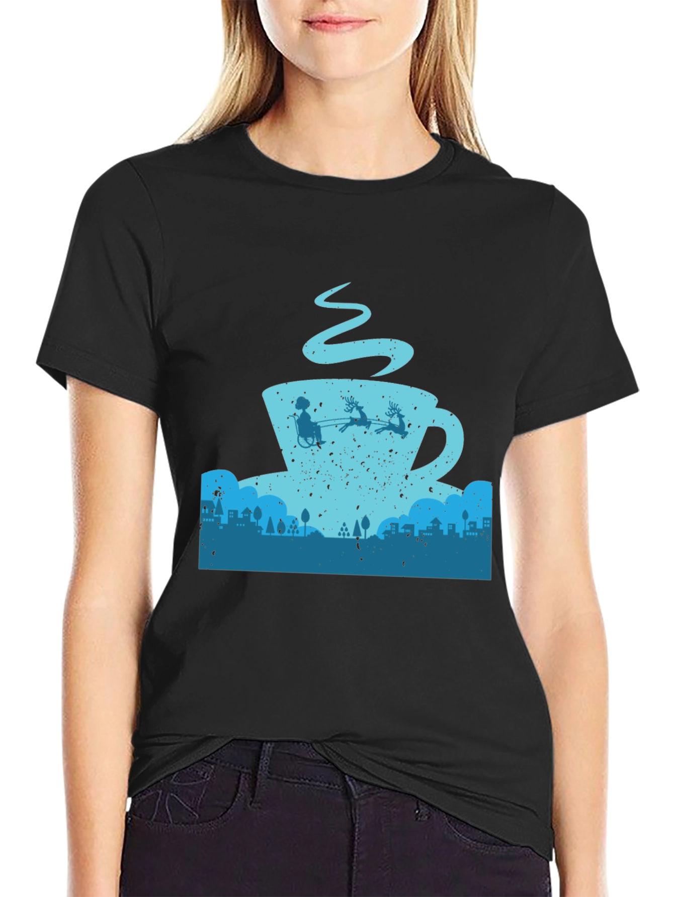 Coffee Cup Santa T-Shirt