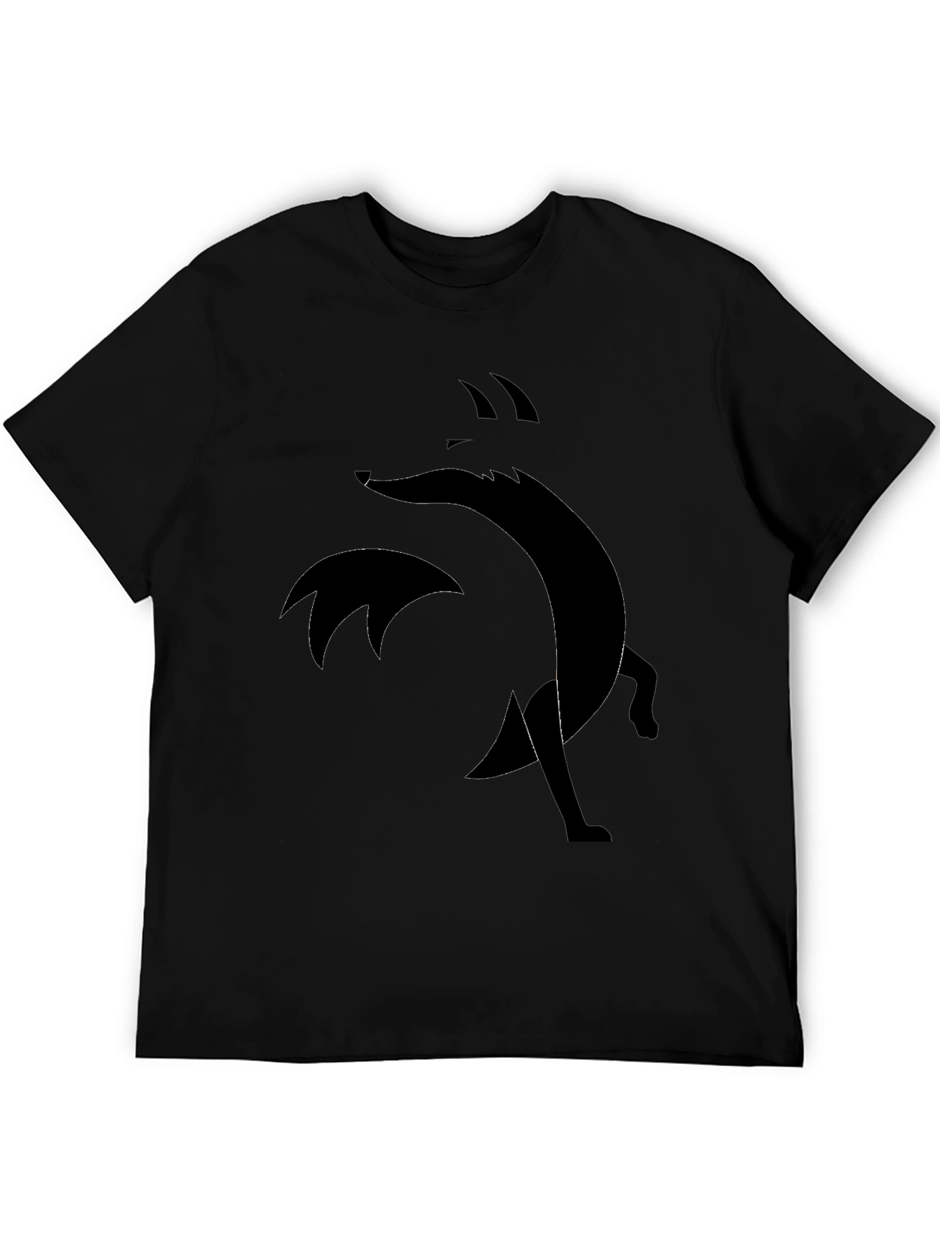 Abstract Fox Graphic Black Tee