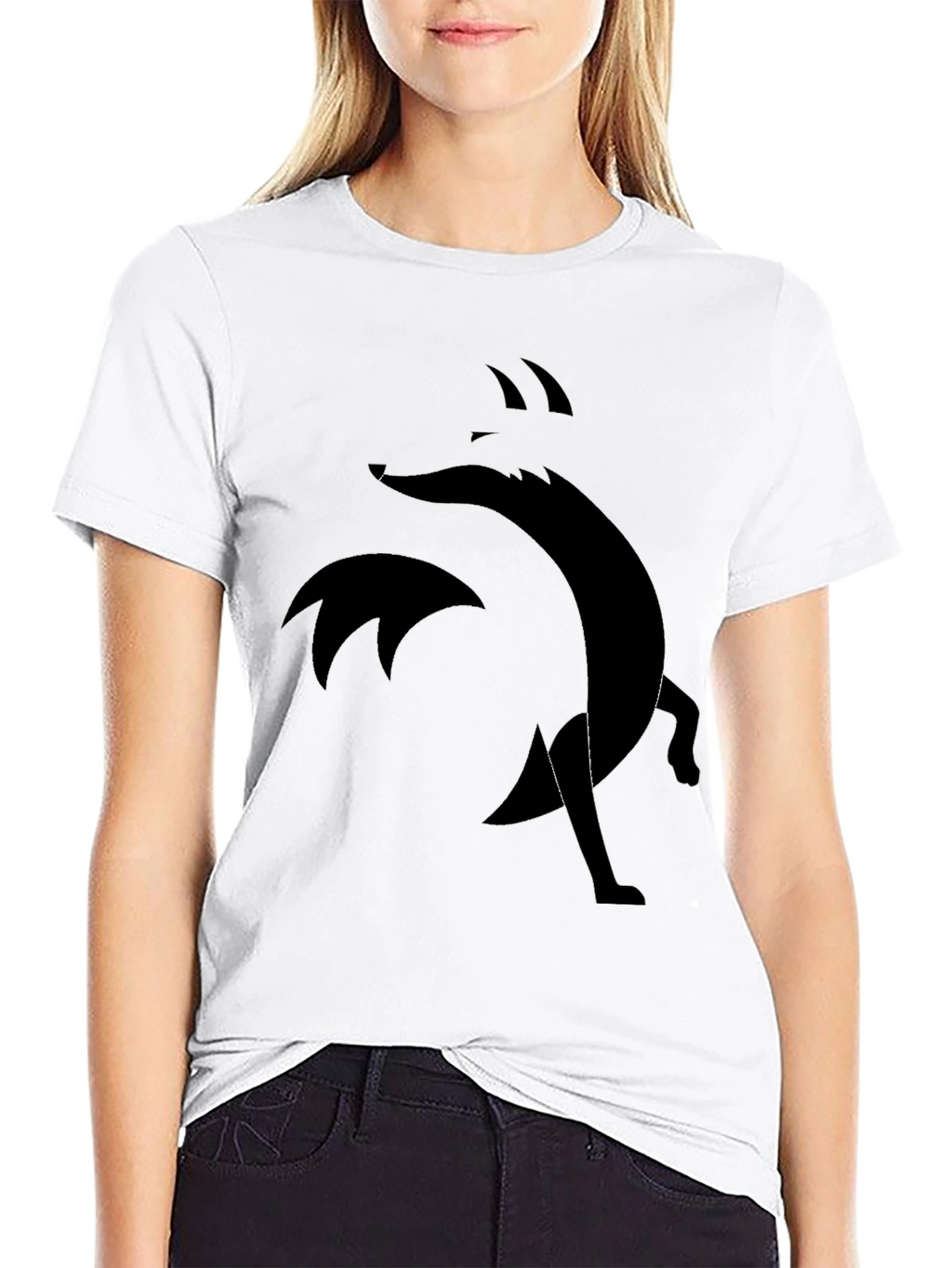 Abstract Fox Graphic Black Tee