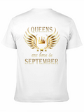 Queens Are Born In September Black T-Shirt