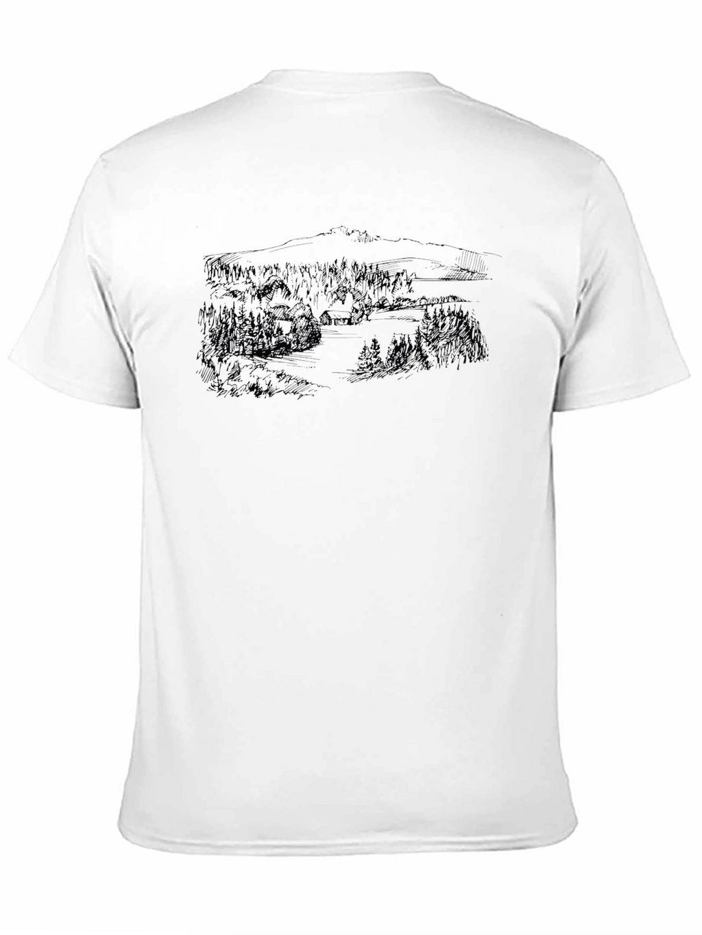 Nature Scene Graphic Tee - Classic Black T-Shirt