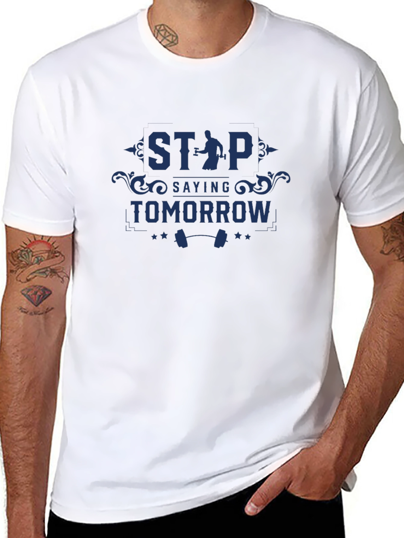 Motivational Gym T-Shirt: Stop Saying Tomorrow