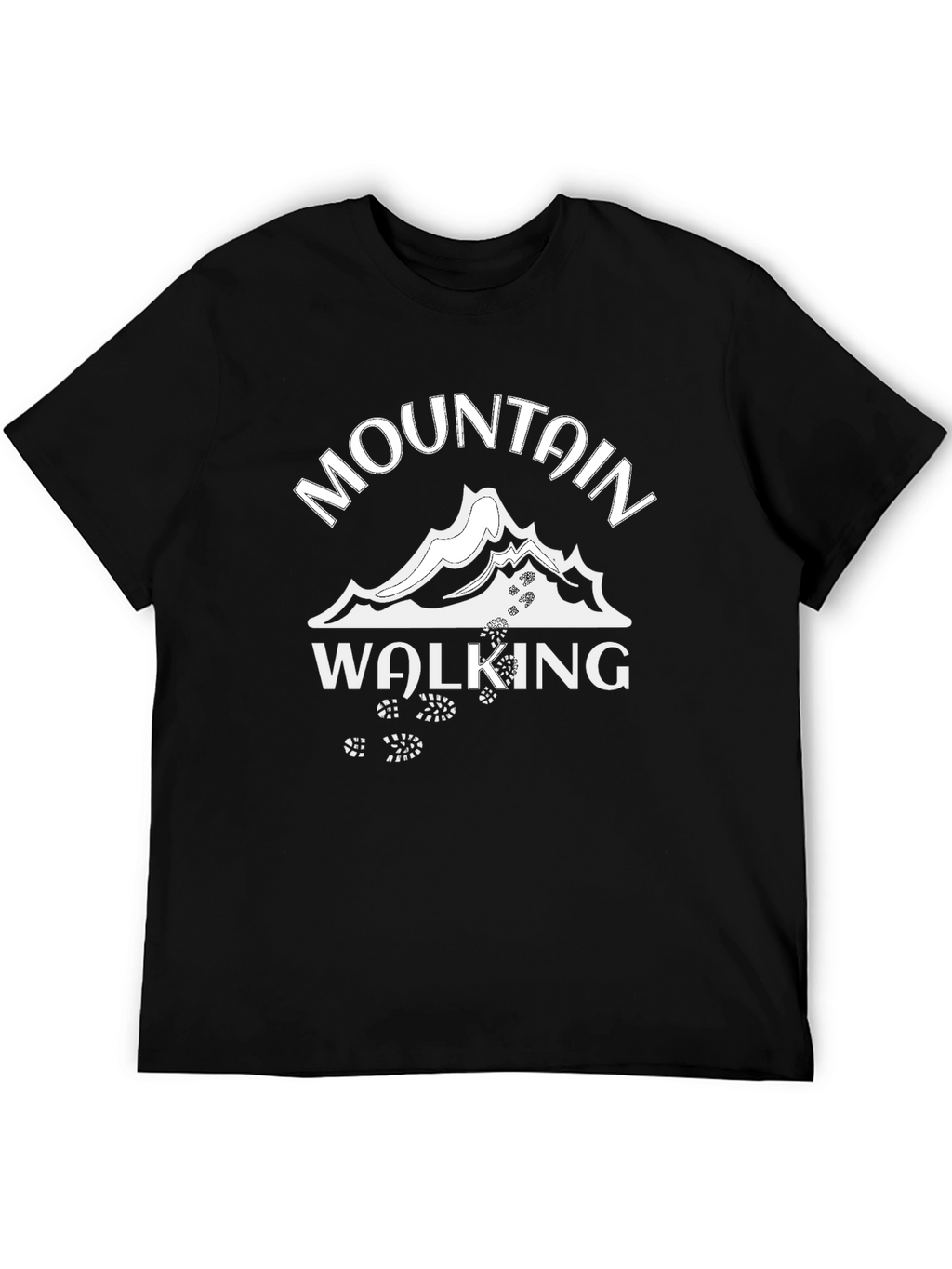 Mountain Walking Graphic Tee - Black Cotton